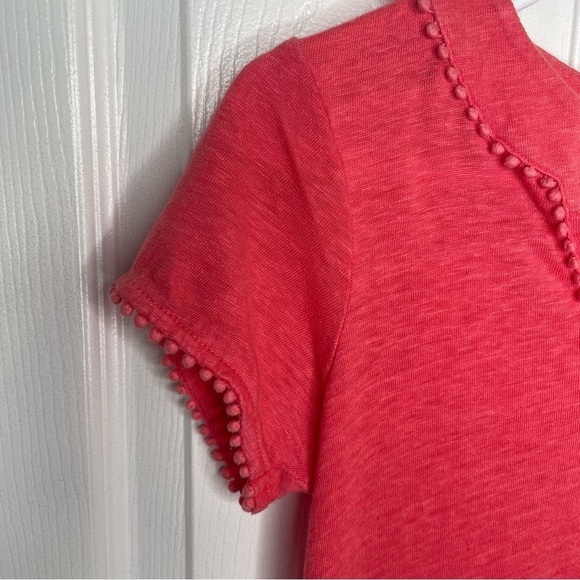 Boden Linen Notch Neck Jersey Top in Watermelon XS - Picture 9 of 13